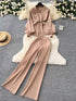 Women High Fashionable Knitted Co-Ord Sets With Belt